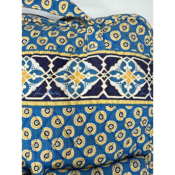 Vera Bradley Tall Tote Bag Riviera Blue Retired Pattern Quilted Cotton Cottage - Picture 3 of 14